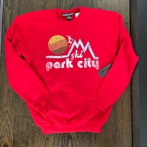 Ski park city red crew neck